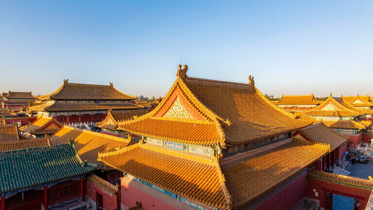 The Forbidden City in Beijing under a clear sky